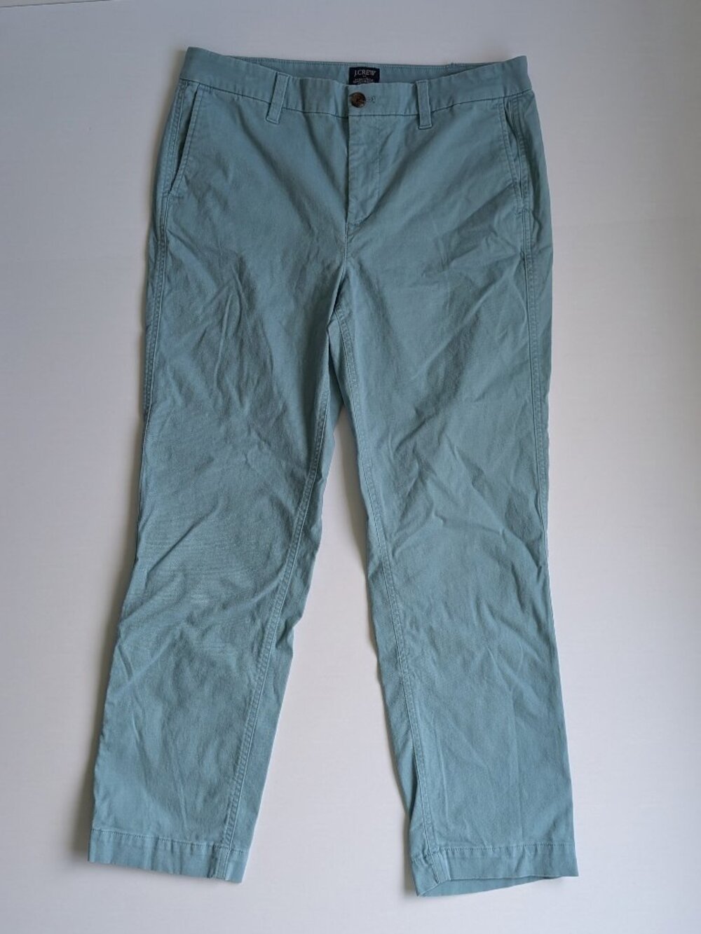 J Crew Factory Womens Pants 10 Hi-Rise Girlfriend Chino AD156 Seafoam Green